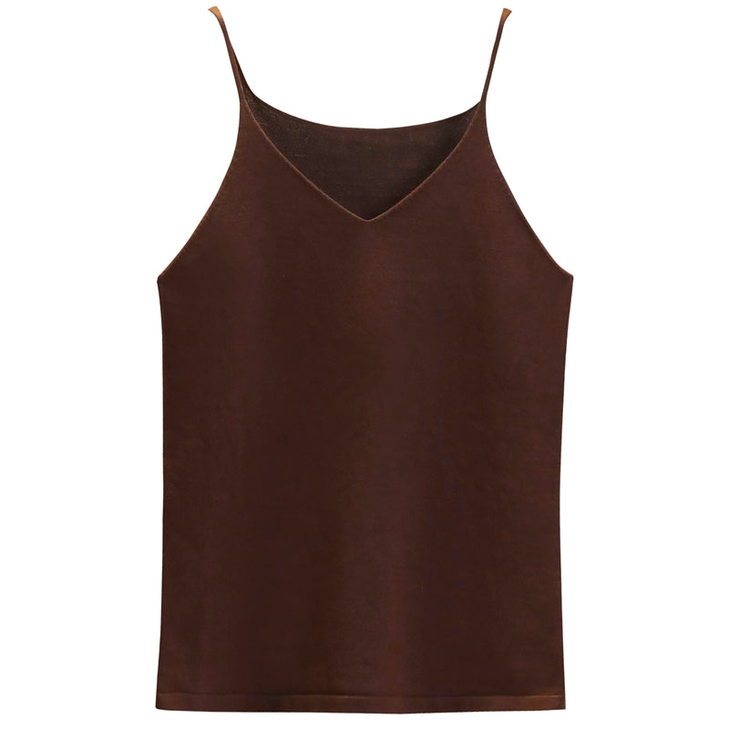 Plus Size Knit V Neck Spaghetti Top