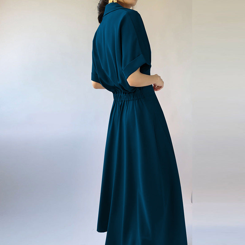 Plus Size Korean Wrap Trench Midi Shirt Dress