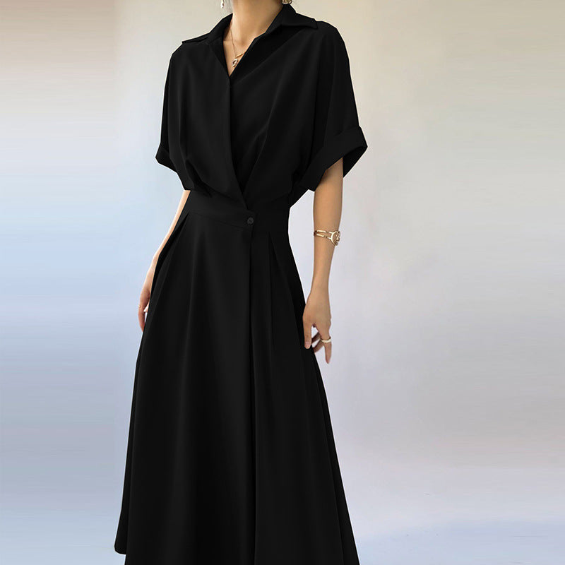 Plus Size Korean Wrap Trench Midi Shirt Dress