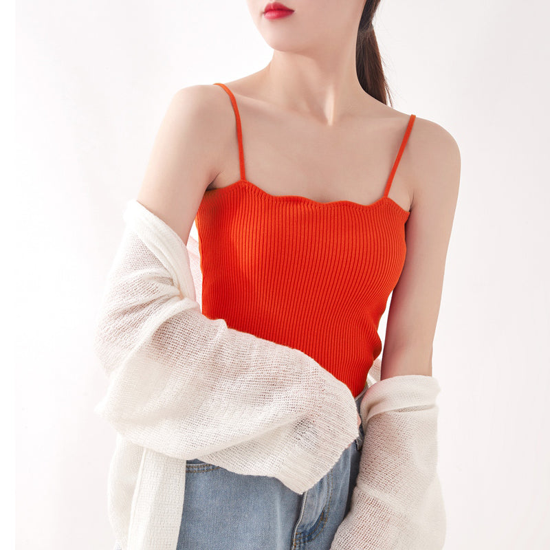 Plus Size Scallop Knit Camisole Top