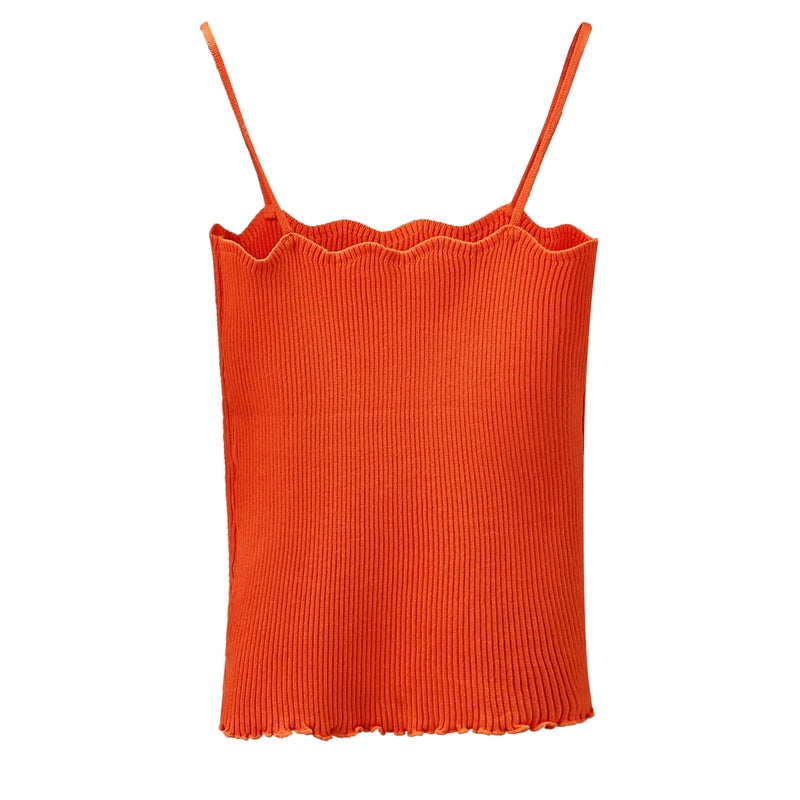 Plus Size Scallop Knit Camisole Top
