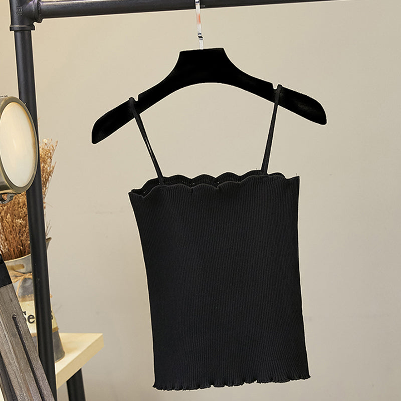 Plus Size Scallop Knit Camisole Top
