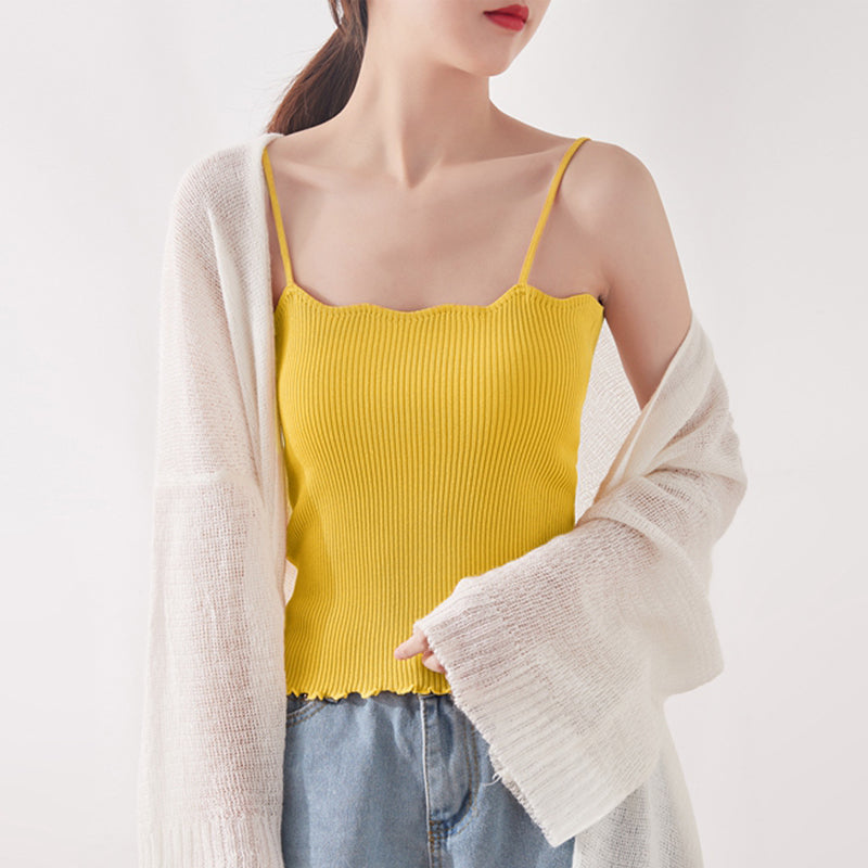 Plus Size Scallop Knit Camisole Top