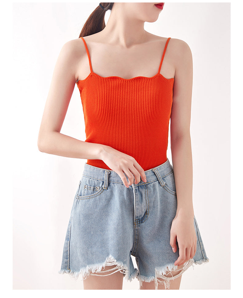Plus Size Scallop Knit Camisole Top