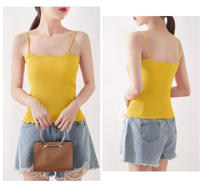 Plus Size Scallop Knit Camisole Top