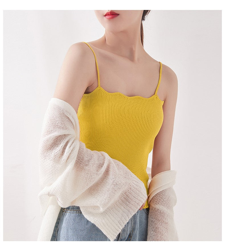 Plus Size Scallop Knit Camisole Top