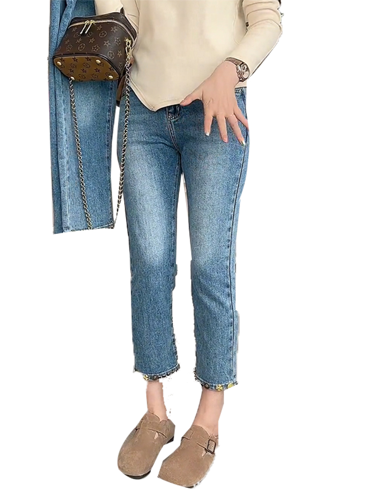 Plus Size Korean Denim Capri Skinny Jeans