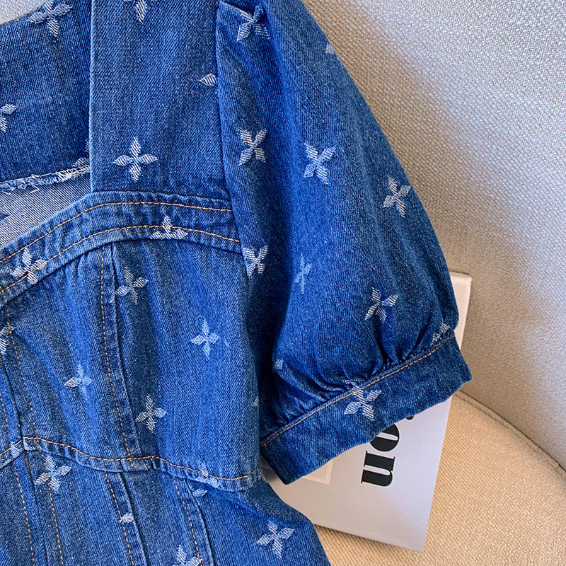 Plus Size Korean Cross Denim Dress