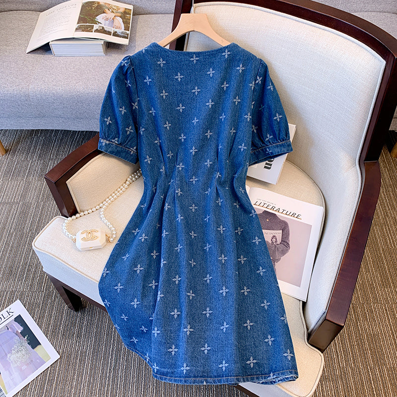 Plus Size Korean Cross Denim Dress