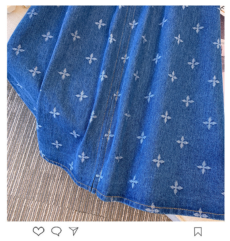 Plus Size Korean Cross Denim Dress