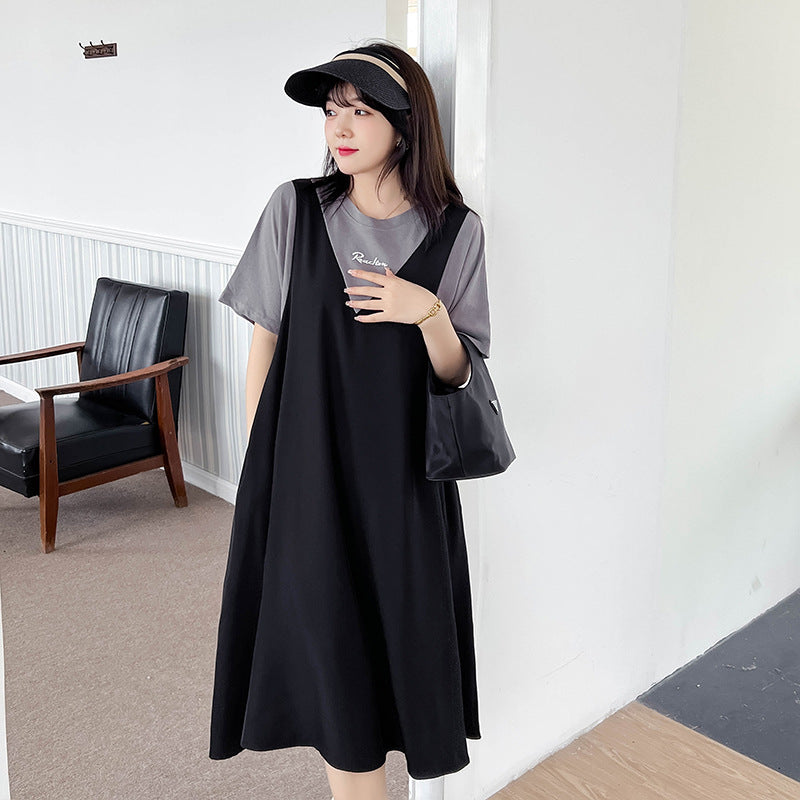 Plus Size Korean Mock 2 Piece Dress