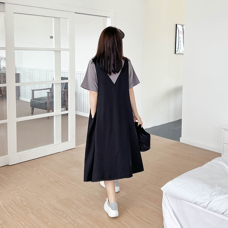 Plus Size Korean Mock 2 Piece Dress