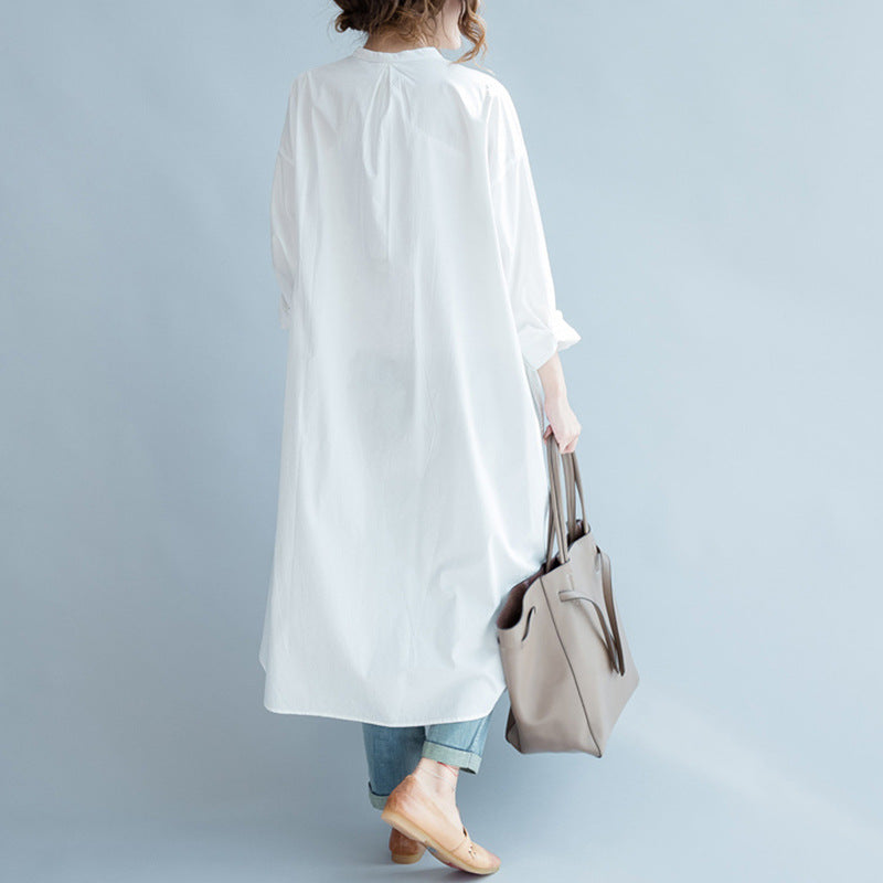 Plus Size White Wrap Tunic Blouse