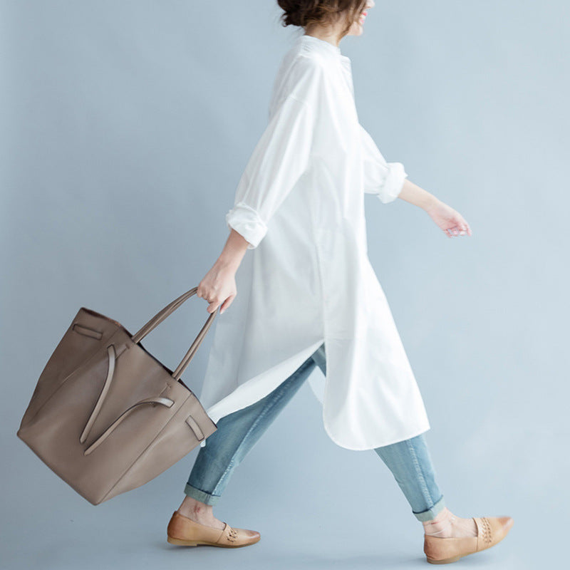 Plus Size White Wrap Tunic Blouse