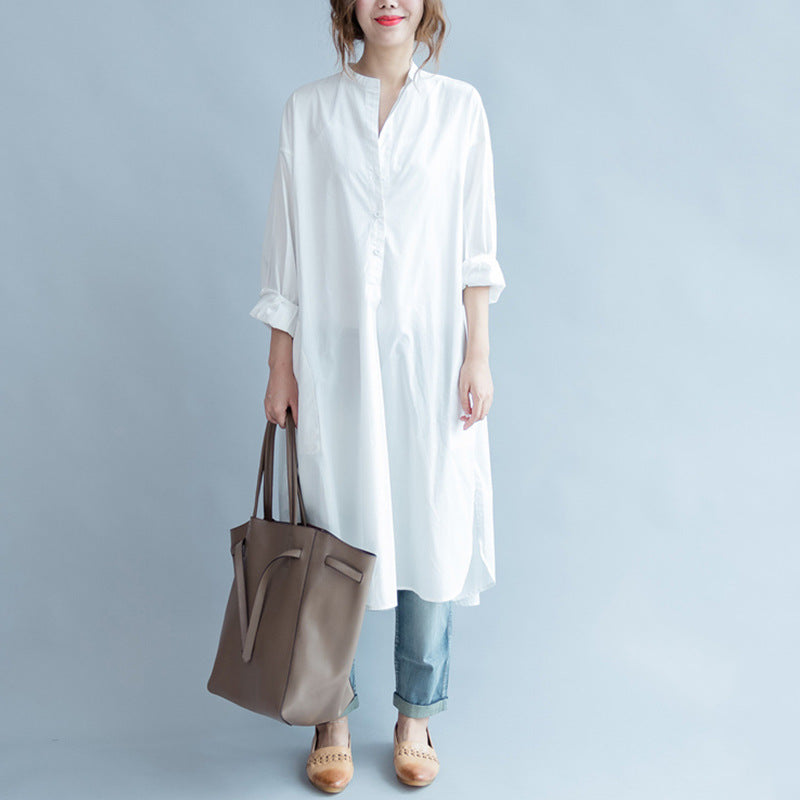 Plus Size White Wrap Tunic Blouse