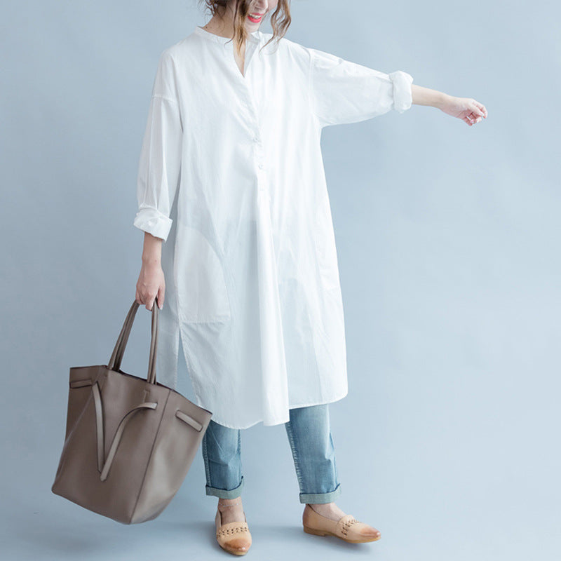 Plus Size White Wrap Tunic Blouse