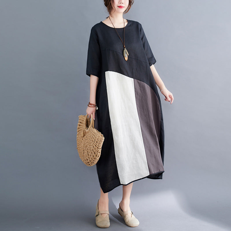 Plus Size Colourblock Midi Dress