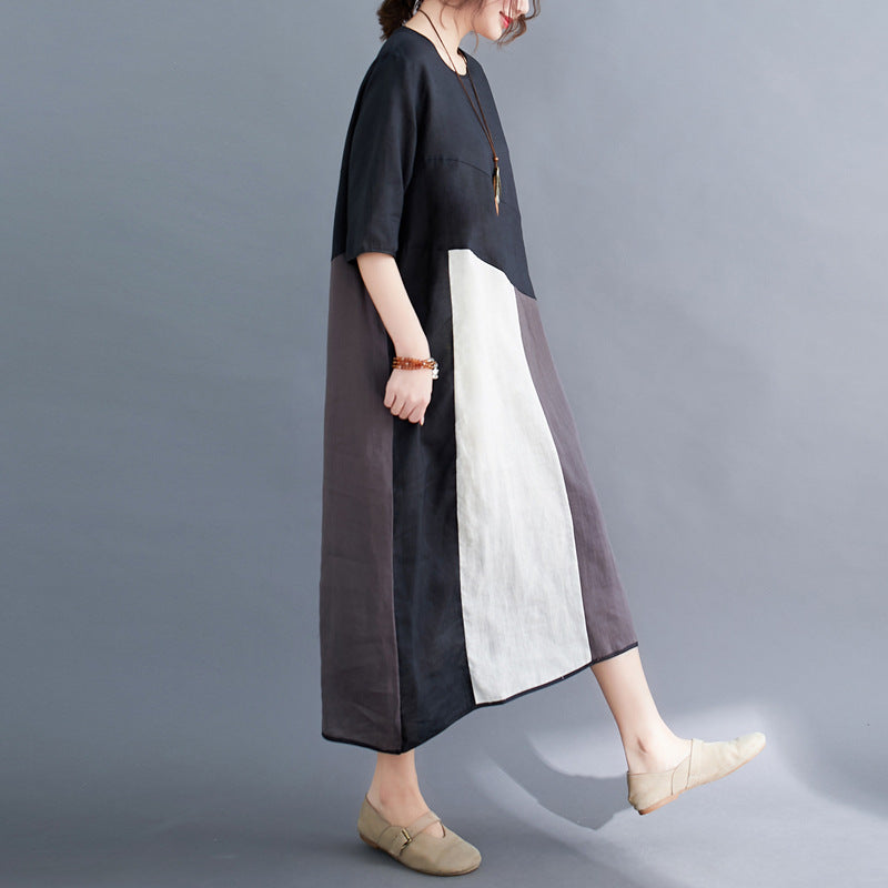 Plus Size Colourblock Midi Dress