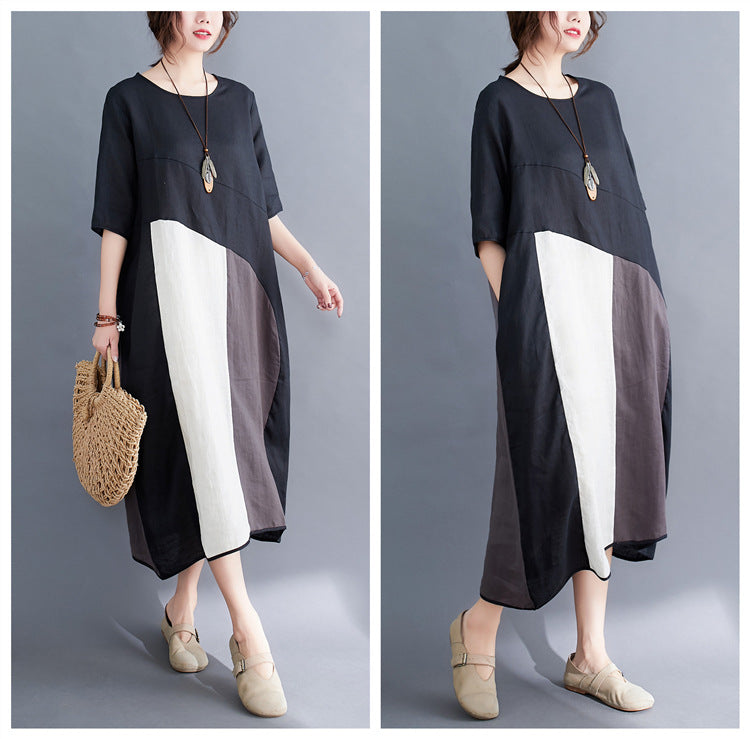 Plus Size Colourblock Midi Dress