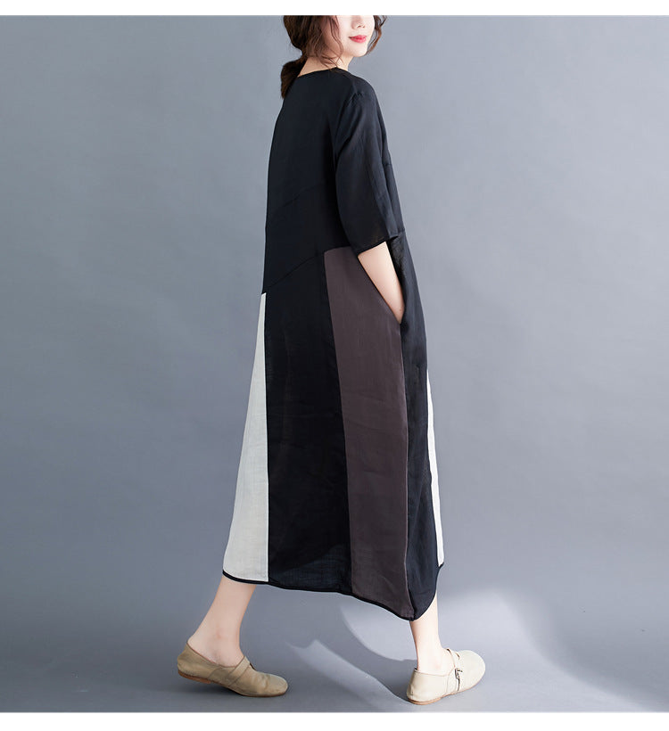 Plus Size Colourblock Midi Dress