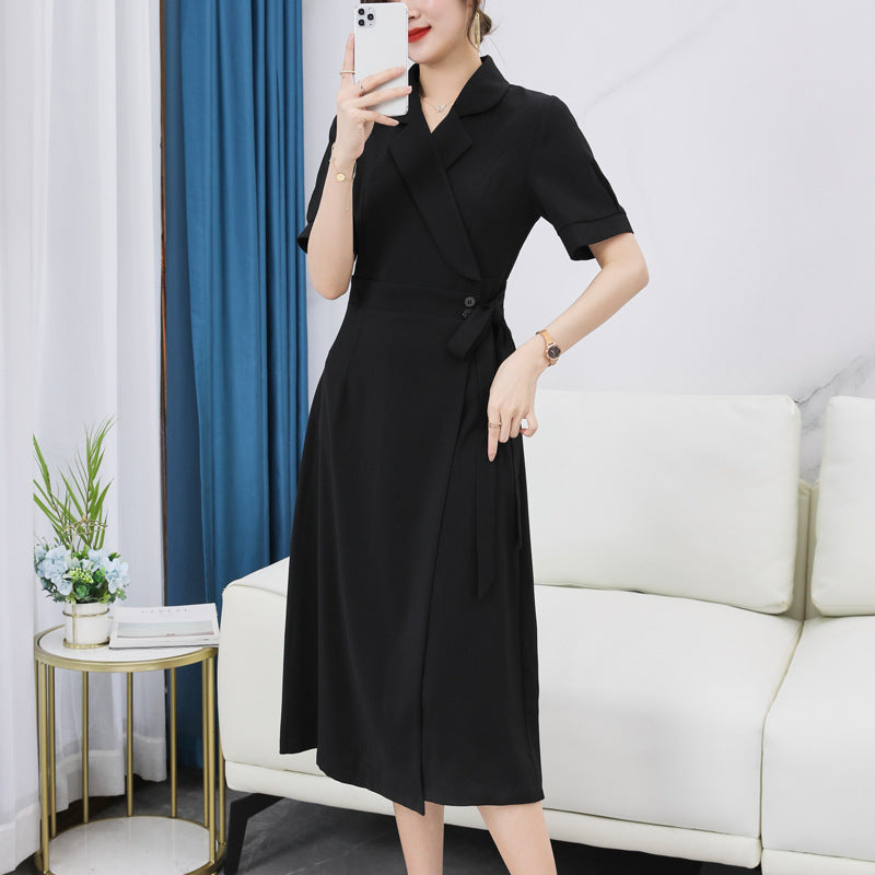 Plus Size Korean Trench Wrap Shirt Dress