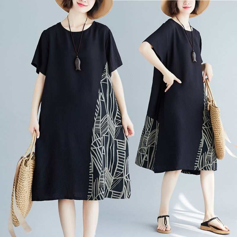 Plus Size Abstract Side Dress