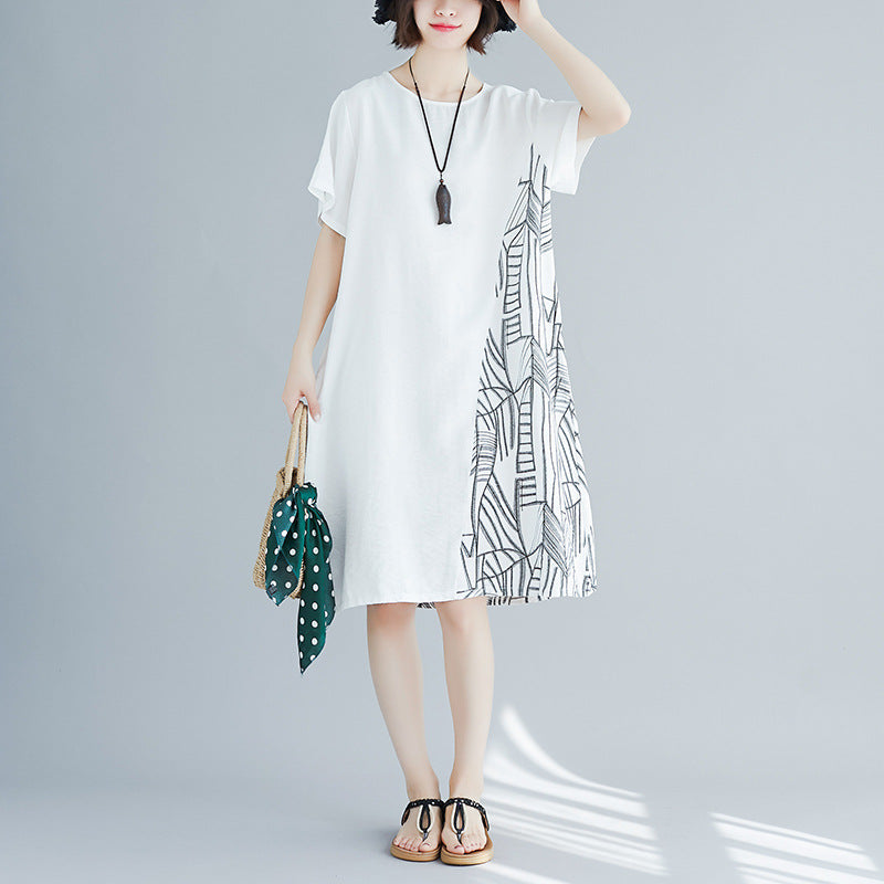 Plus Size Abstract Side Dress