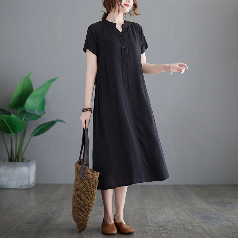 Plus Size Notch Neck Midi Dress