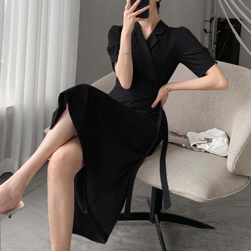 Plus Size Korean Trench Wrap Shirt Dress