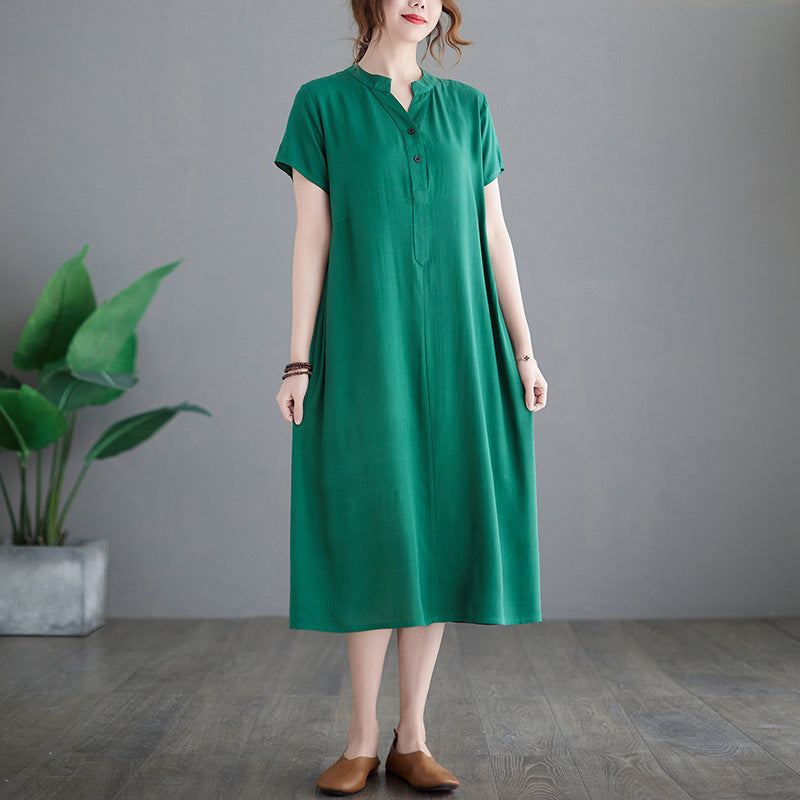 Plus Size Notch Neck Midi Dress