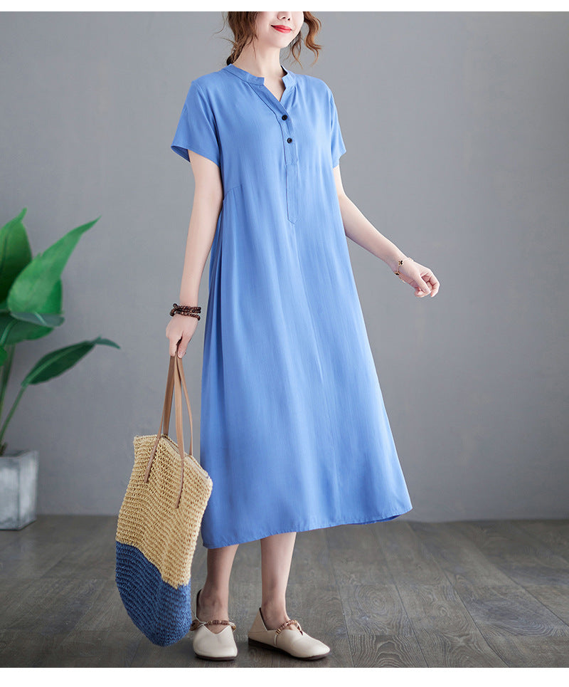 Plus Size Notch Neck Midi Dress