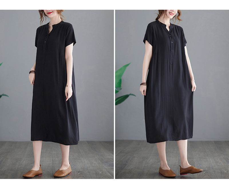 Plus Size Notch Neck Midi Dress
