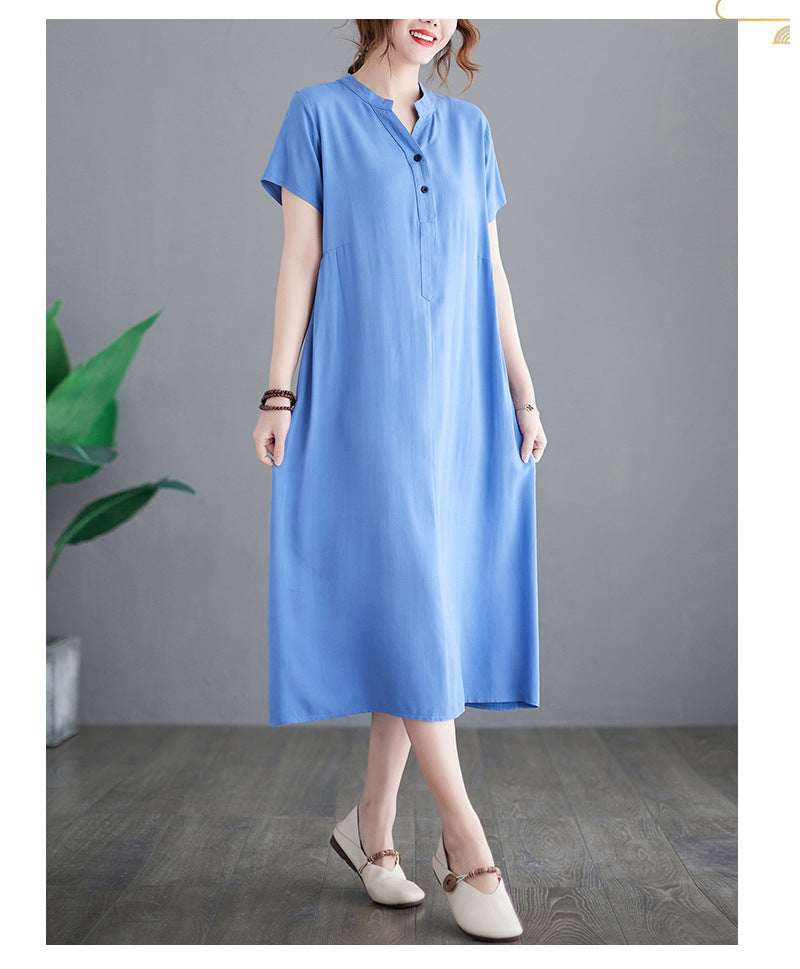Plus Size Notch Neck Midi Dress