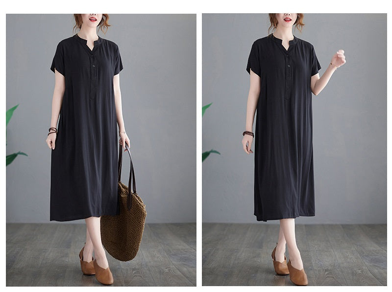Plus Size Notch Neck Midi Dress