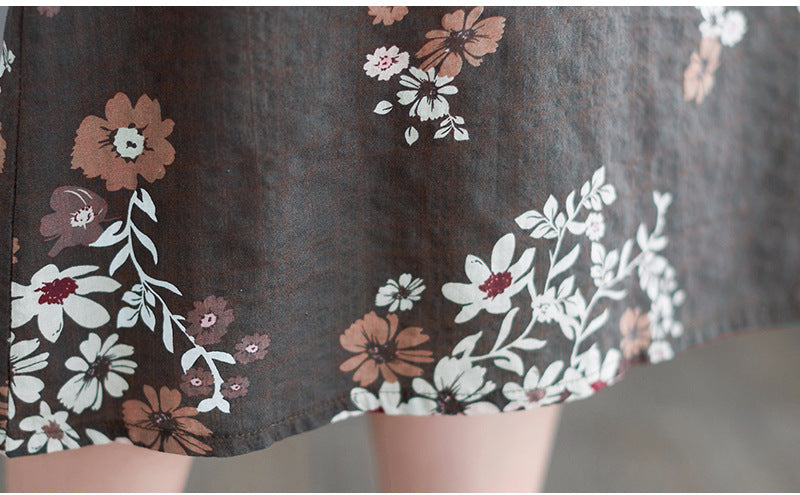 Plus Size Floral Waist Tie Midi Dress