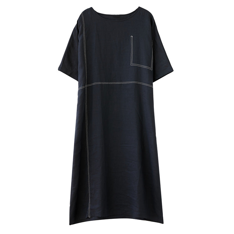 Plus Size Stitched Casual Midi Dress