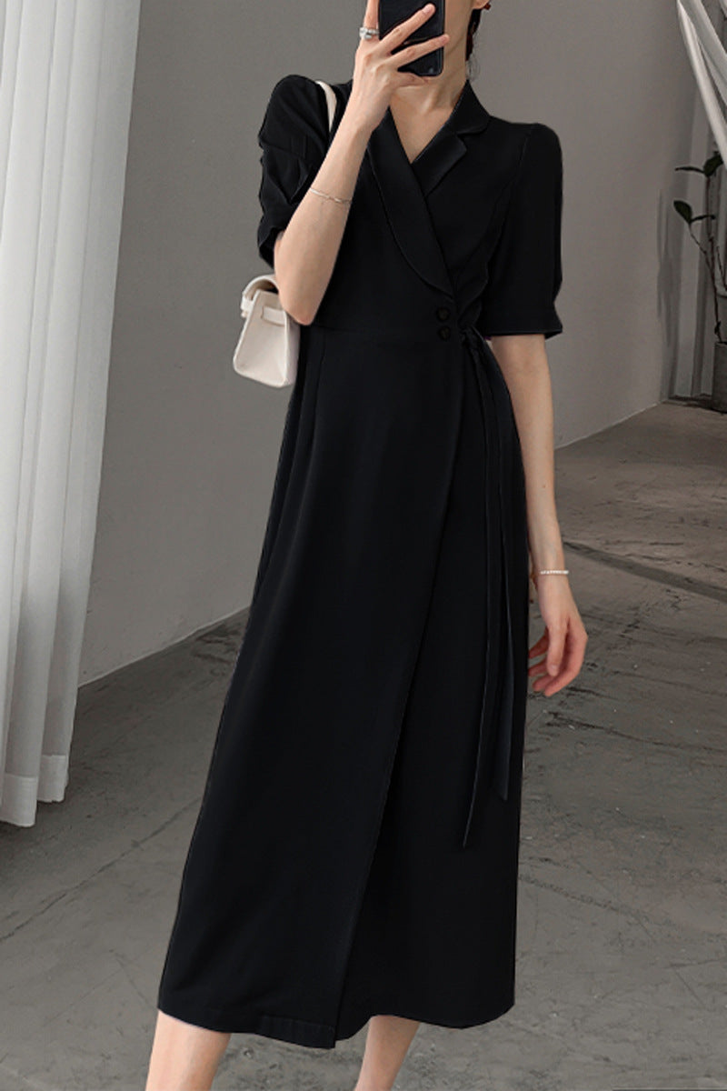 Plus Size Korean Trench Wrap Shirt Dress