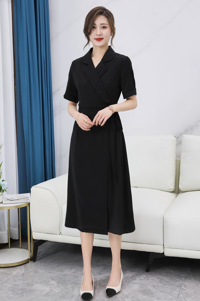 Plus Size Korean Trench Wrap Shirt Dress