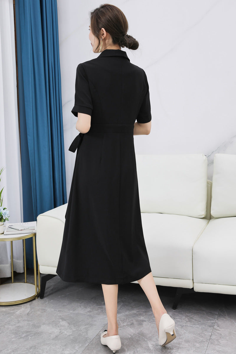 Plus Size Korean Trench Wrap Shirt Dress