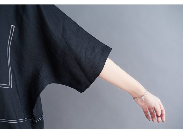 Plus Size Stitched Casual Midi Dress