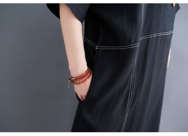 Plus Size Stitched Casual Midi Dress