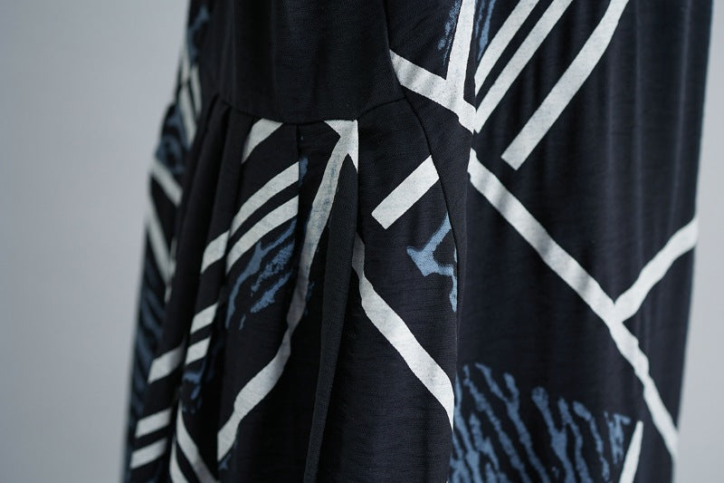Plus Size Abstract Print A Line Dress