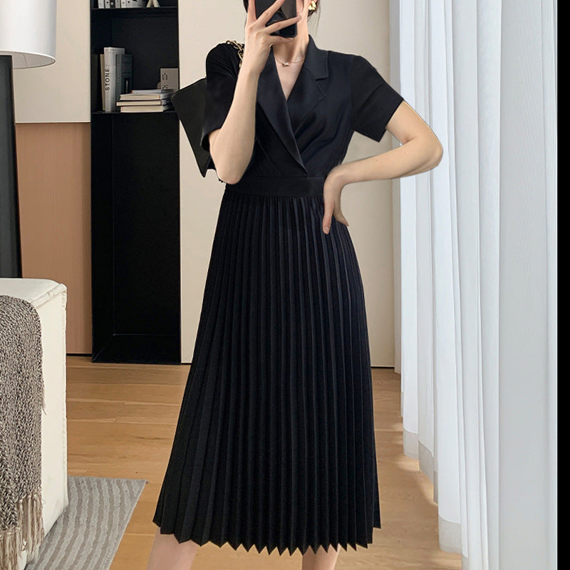 Plus Size Korean Pleat Trench Midi Shirt Dress