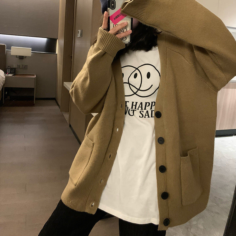 Plus Size Korean Thick Knit Sweater Cardigan