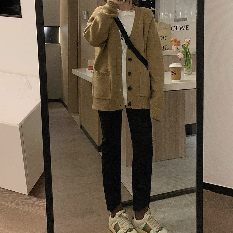 Plus Size Korean Thick Knit Sweater Cardigan