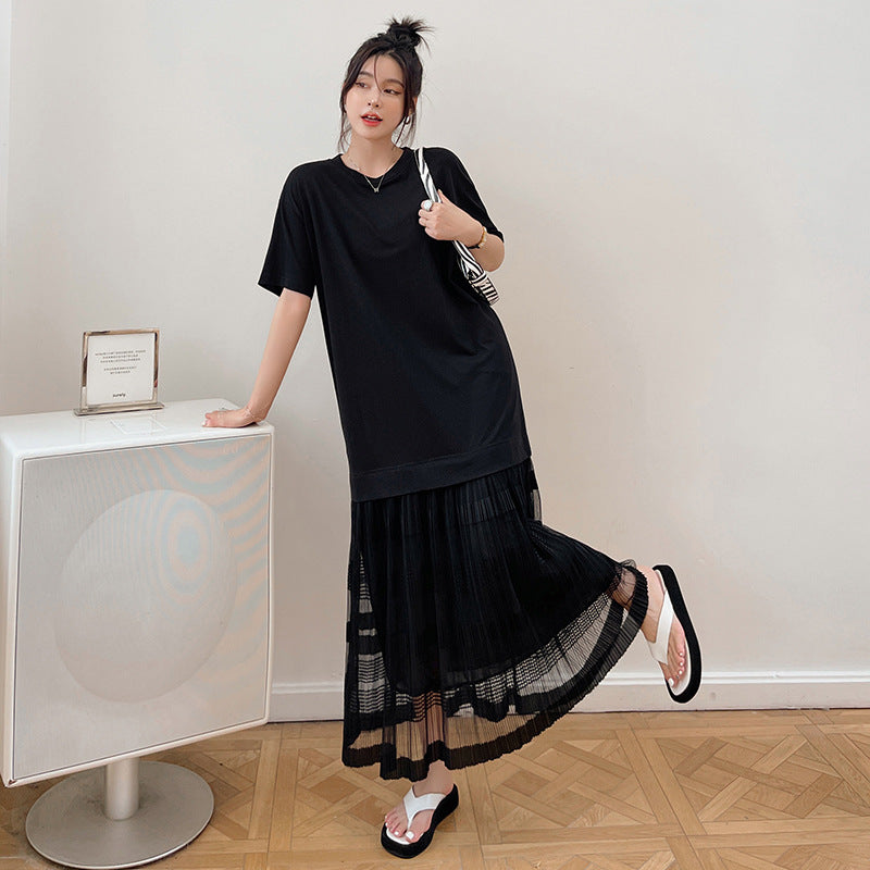 Plus Size Accordion Pleat Midi Dress