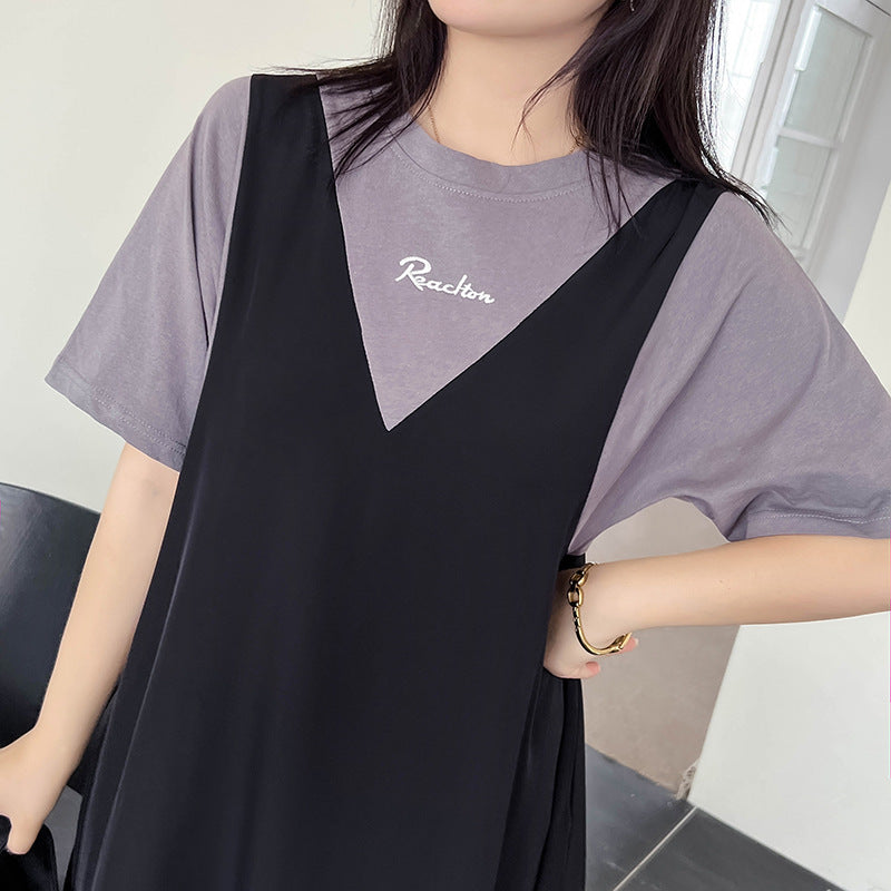 Plus Size Korean Mock 2 Piece Dress