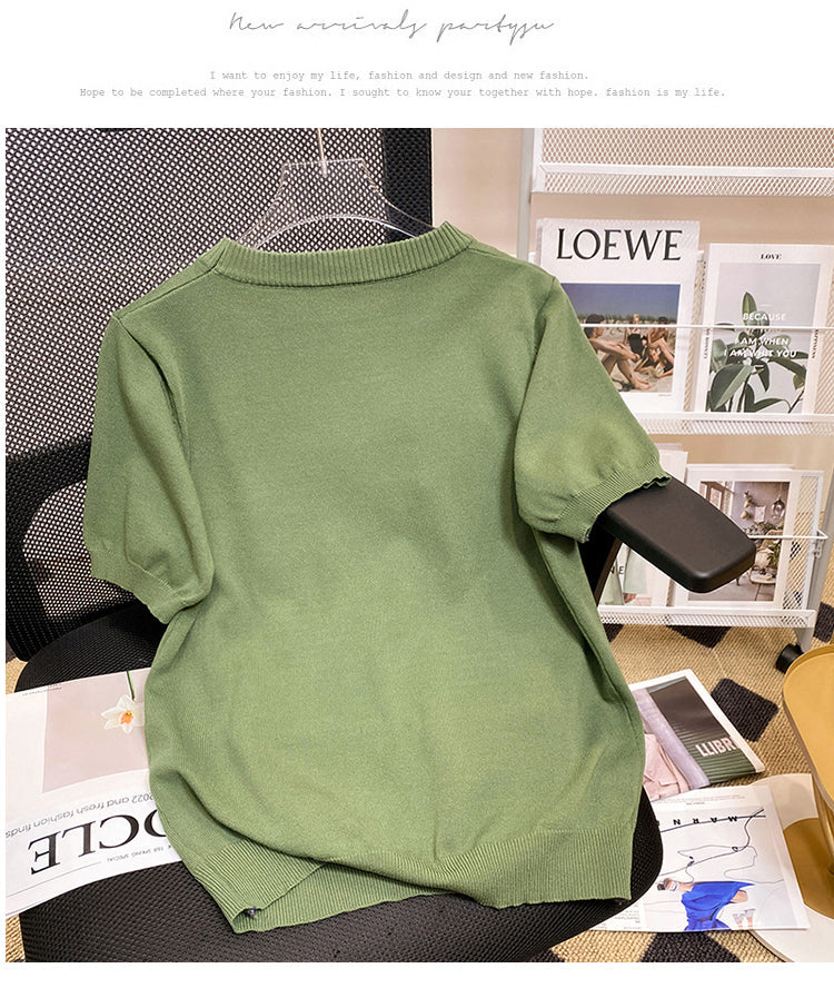 Plus Size Korean Elephant Knit Blouse