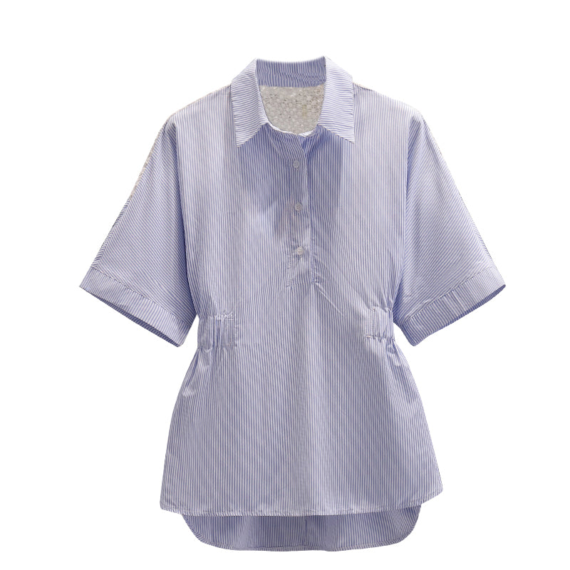 Plus Size Stripe Shirt Blouse