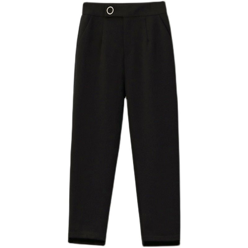 Plus Size Gem Buckle Capri Trousers
